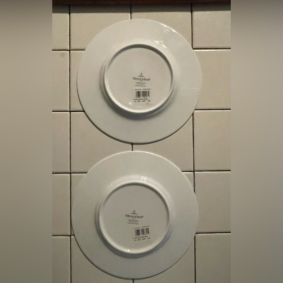 NWT 2 Villeroy & Boch 9” Luncheon Plates Anmut Sky Blu Petrol Blu Prem Porcelain - Picture 3 of 3
